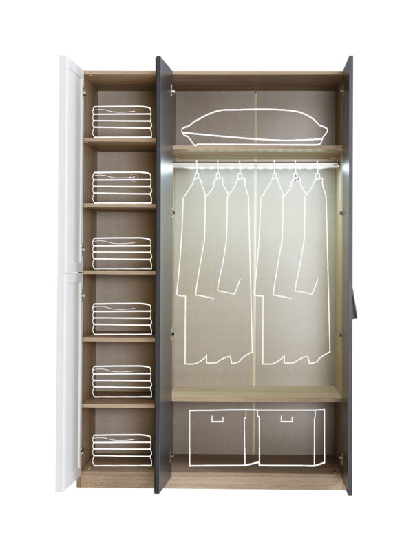 city38001 New city three-door wardrobe