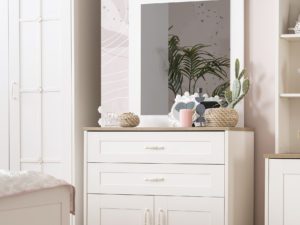 pink freesie dresser with mirror