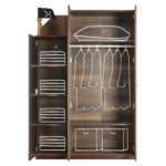 Pirate three-door wardrobe