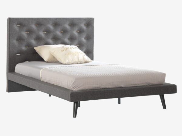 Luna Cream Bed Spread Ribbed Pattern with Gray Piping