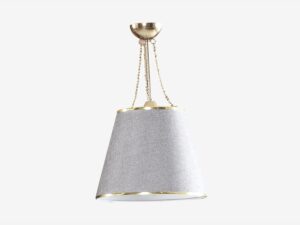 Luna Gray Ceiling Lamp Chain Suspended with Gold Hardware