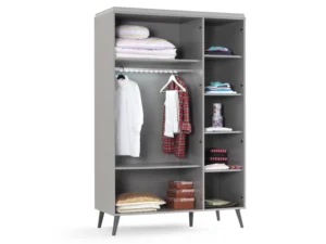 Luna Gray Three-Door Wardrobe