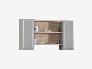 Luna Gray Study Table Unit Open Shelving with Metallic Handles