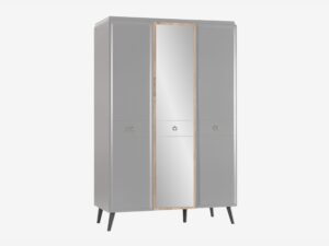 Luna Gray Wardrobe Mirror Center Panel with Black Legs