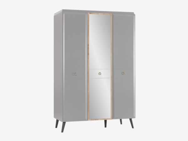 Luna Gray Wardrobe Mirror Center Panel with Black Legs
