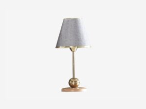 Luna Gray Lamp Shade Textured Fabric with Gold Ball Base