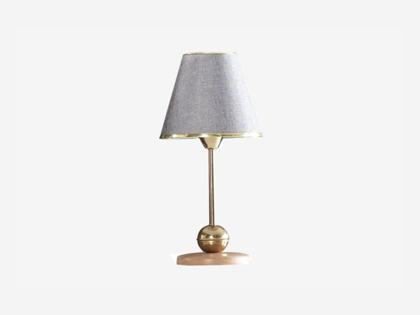 Luna Gray Lamp Shade Textured Fabric with Gold Ball Base