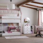 Montessori pink s bunk bed room