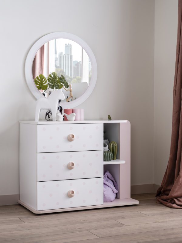 Montessori pink s dresser with mirror