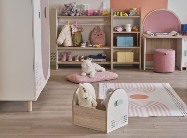 closeup of bonie toy box and caroet