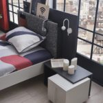 closeup of harvey bed and nightstand