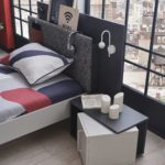 closeup of harvey bed and nightstand
