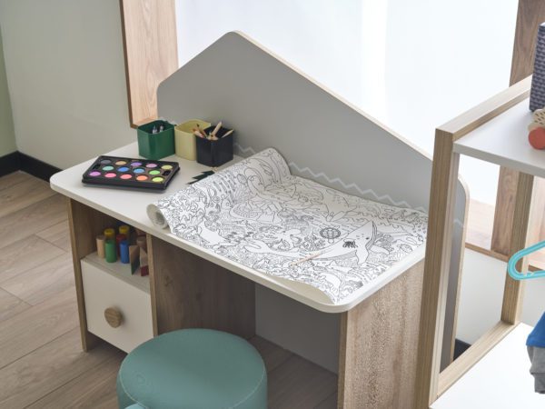 closeup of maudi study table and chair