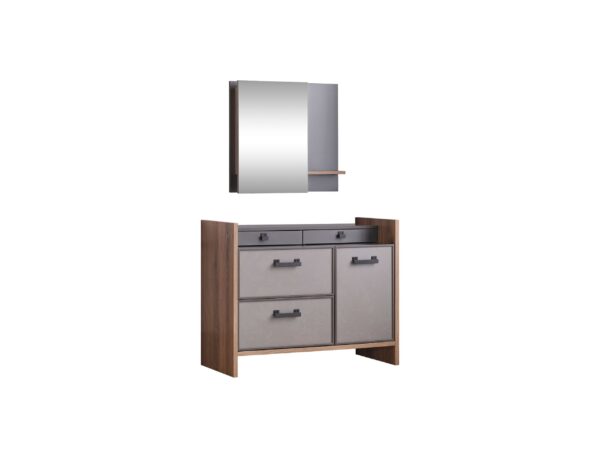 Action dresser with mirror