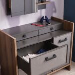 Action dresser with mirror