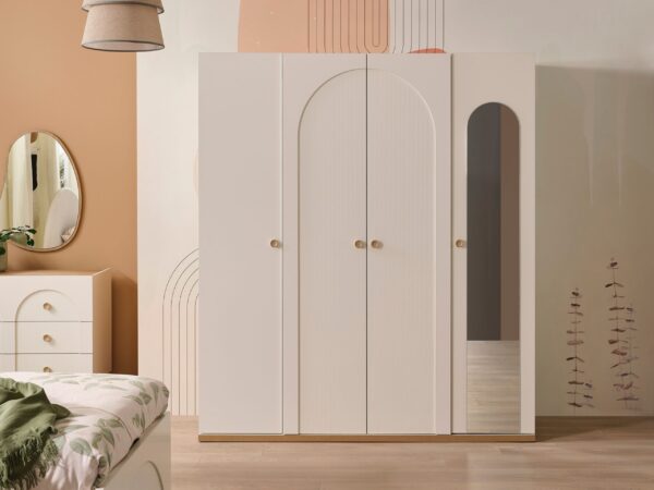 four-door-wardrobe-with-mirror-louis Louis Four Door Wardrobe with Mirror