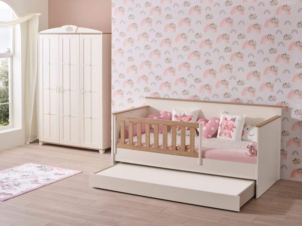 Pink freesie toddler room
