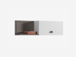 Houses shelving unit